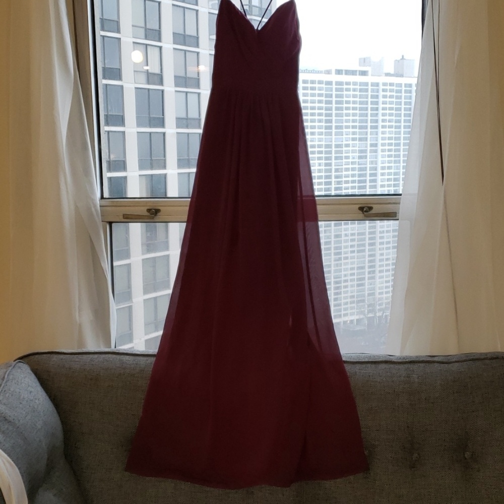 JB Maroon Floor Length Gown